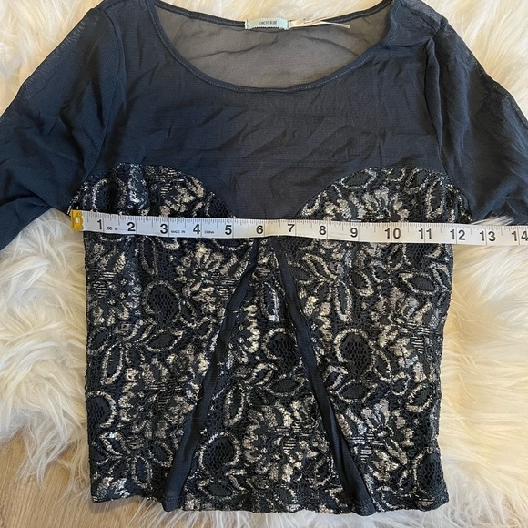 Urban Outfitter Mesh Silver Sparkly Crop Top - Picture 9 of 11